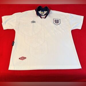 Vintage 90s Umbro England National Team Football Soccer Jersey Size XL USA Made